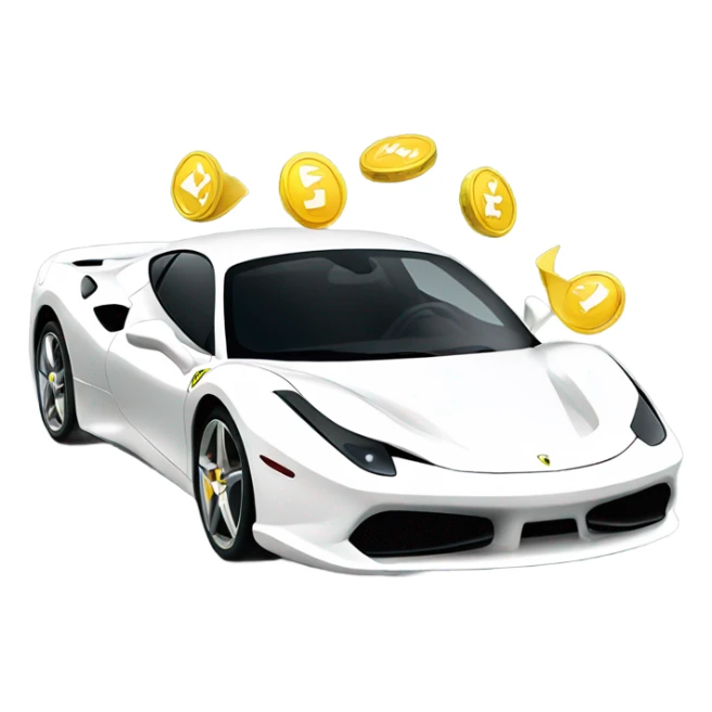 money flying out of ferrari supercar sticker