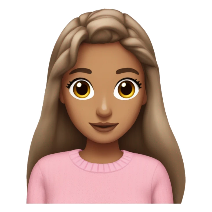 Ariana Grande brown hair in pink jumper  sticker