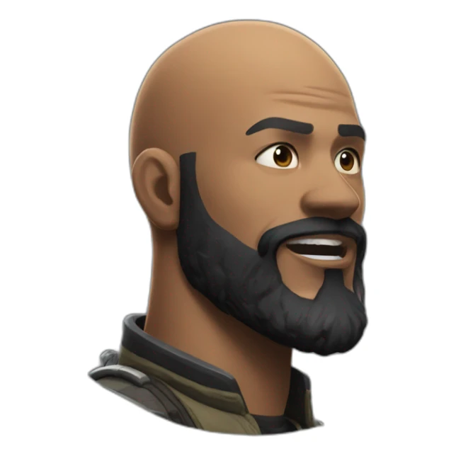 black bald with a beard Apex legends in action sticker