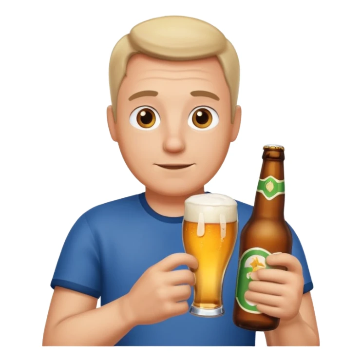 I dad with a beer bottle in his hand sticker