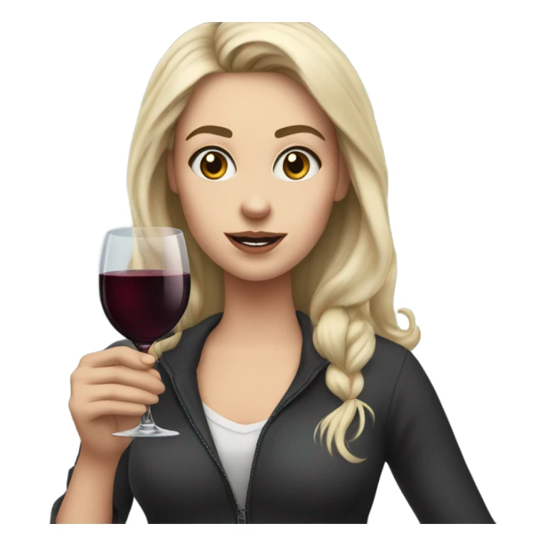 White Girl with runny mascara and a wine glass sticker