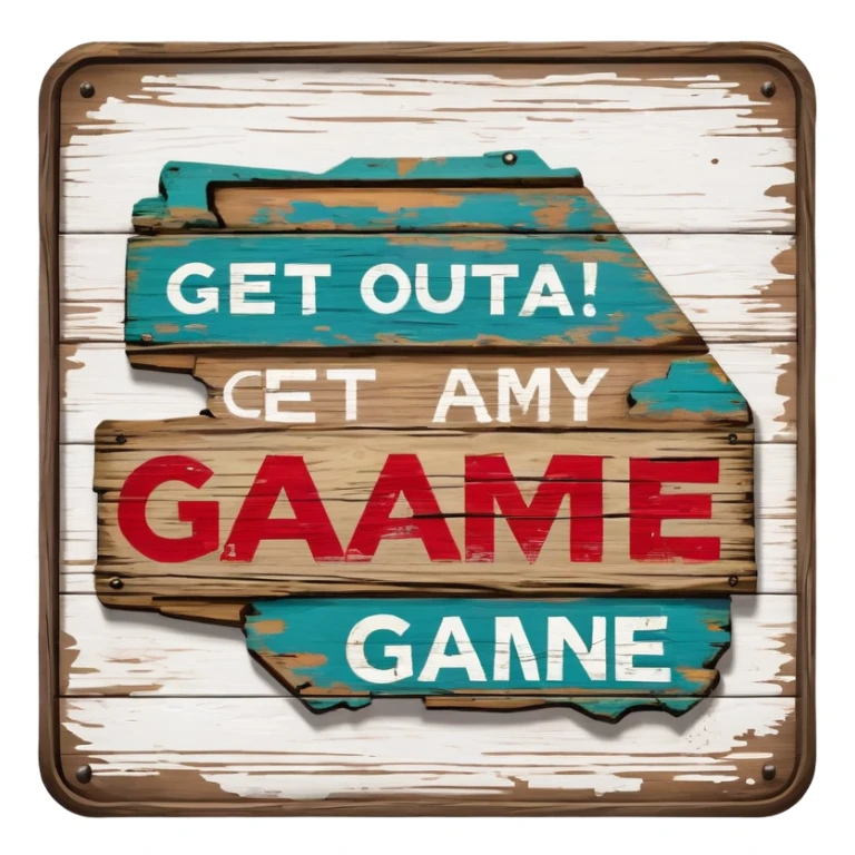 Sign that says "Get outta my game" sticker