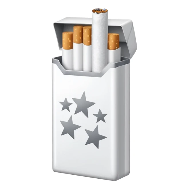 white seven stars grey shining cigaret pack with a few little white  sticker