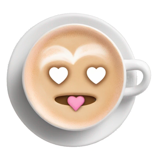  pale pink coffee mug heart shaped cappuccino sticker