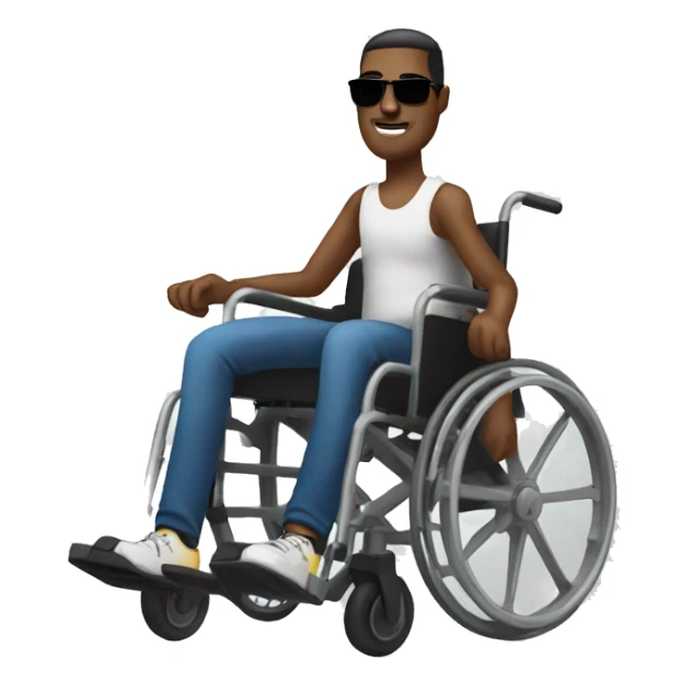 Guy on wheelchair with sunglasses  sticker