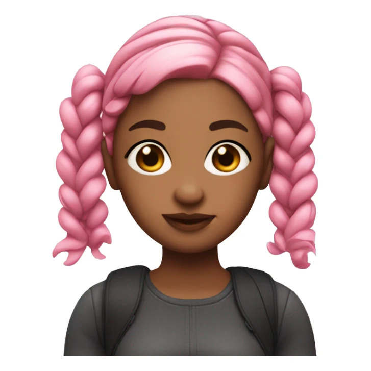 memoji girl pigtails pink hair sticker