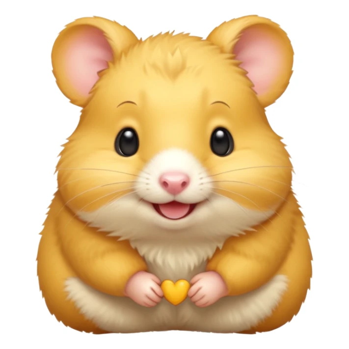 Head of a bright yellow hamster, smiling face
 sticker