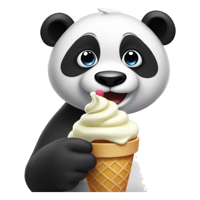 Panda eating ice cream sticker