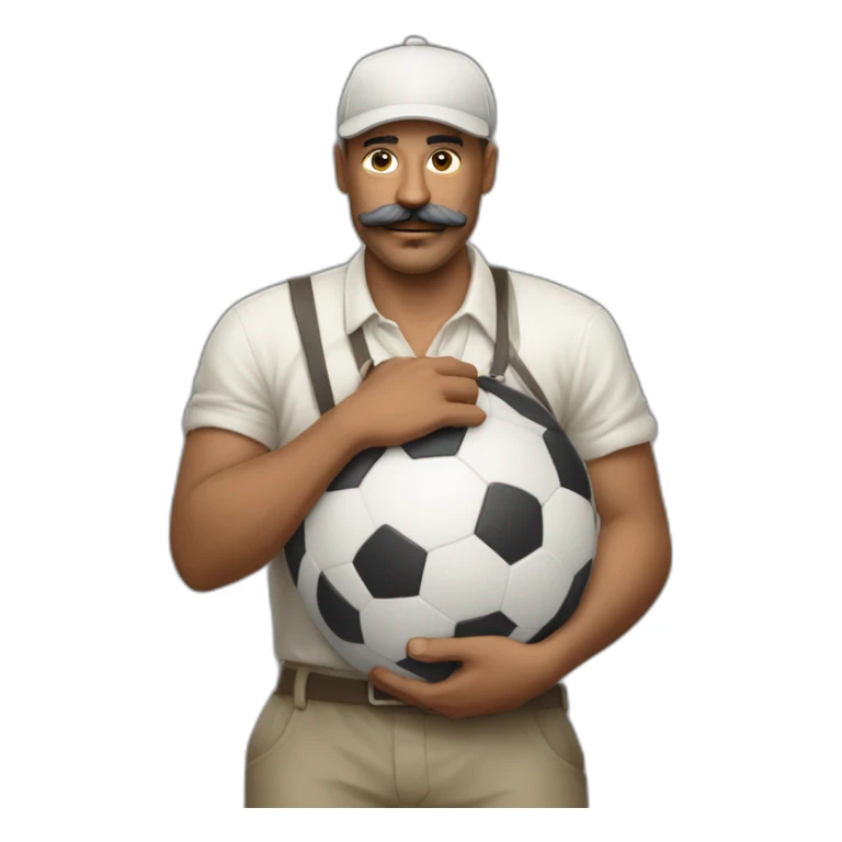  Expressively strenuously carrying heavy balls white Cuban Man with mustache sticker