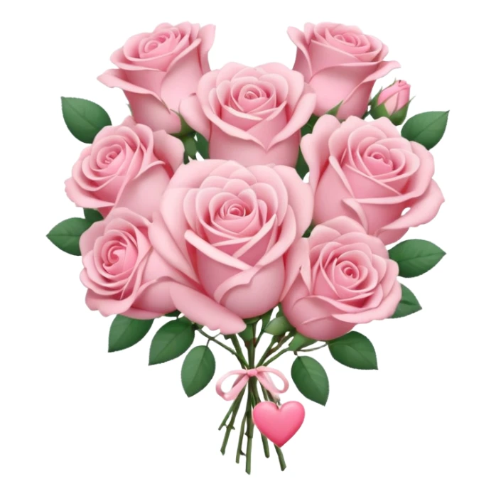 soft pink bouquet with heart accent sticker