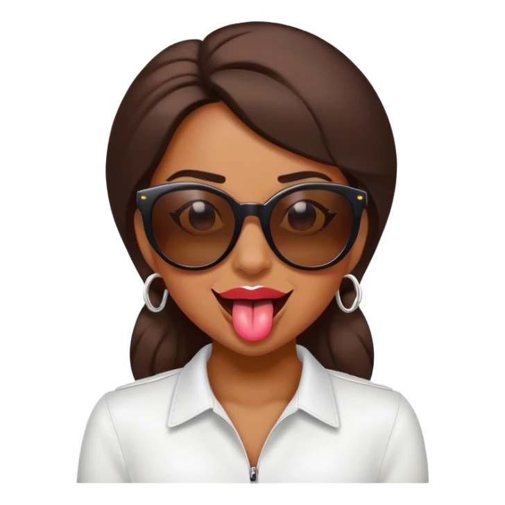 female sunglasses tongue winking sticker