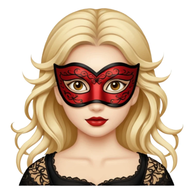 a beautiful girl wearing mask sticker