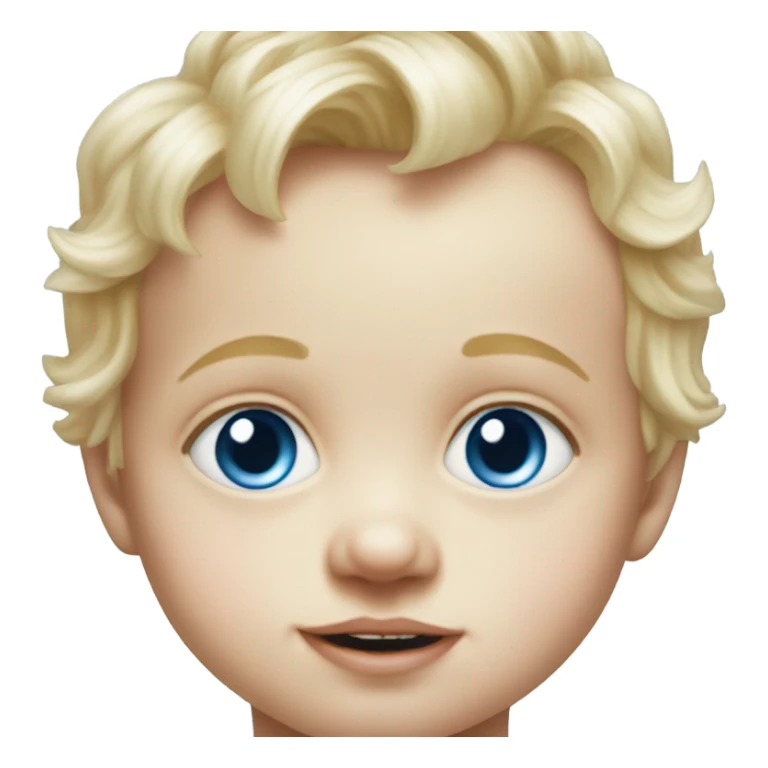 blonde baby boy portrait realism blue eyes sticker