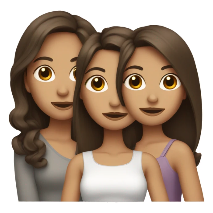 Three female friends with medium length brunette hair sticker