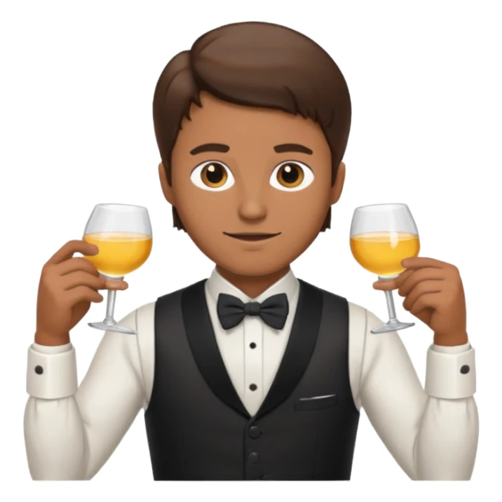 a bartender man with bow tie and vest, having brown hair















 sticker