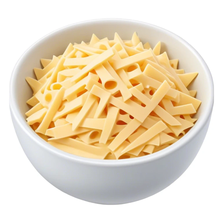 shredded white cheese in a bowl sticker