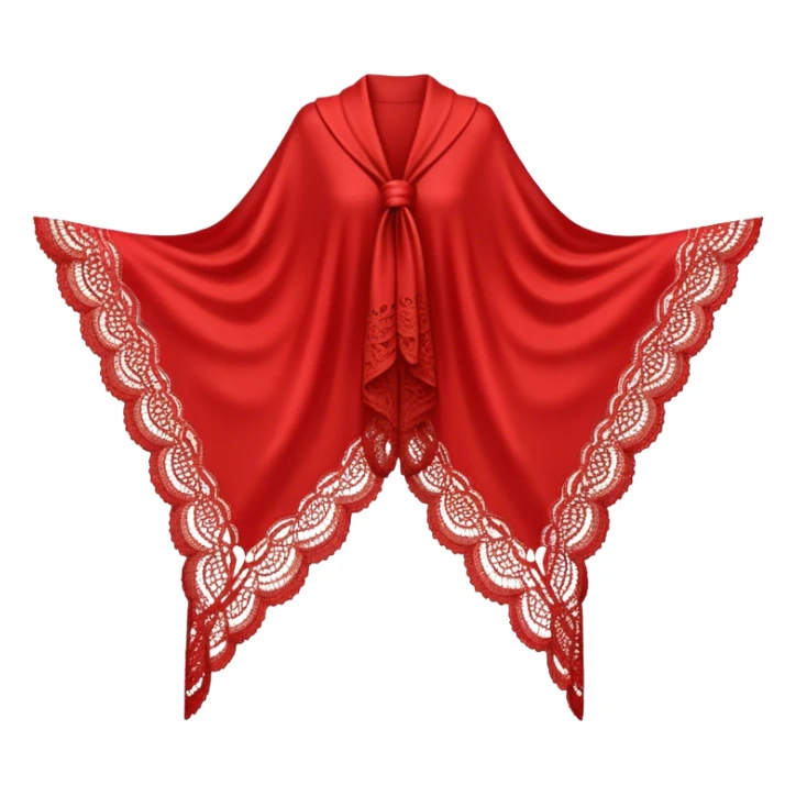 A simple red lace shawl with a delicate design sticker