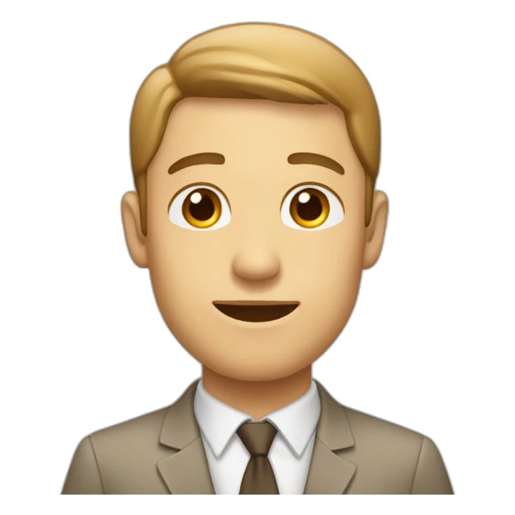 man with small eyes and light brown doing llp salution sticker