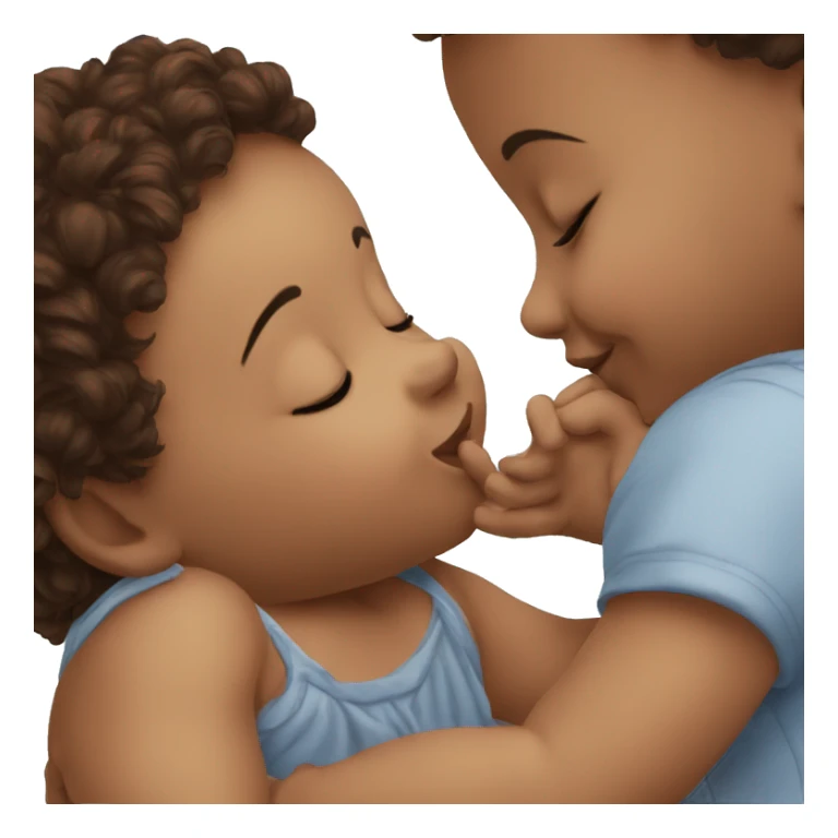 Baby kissing each other sticker