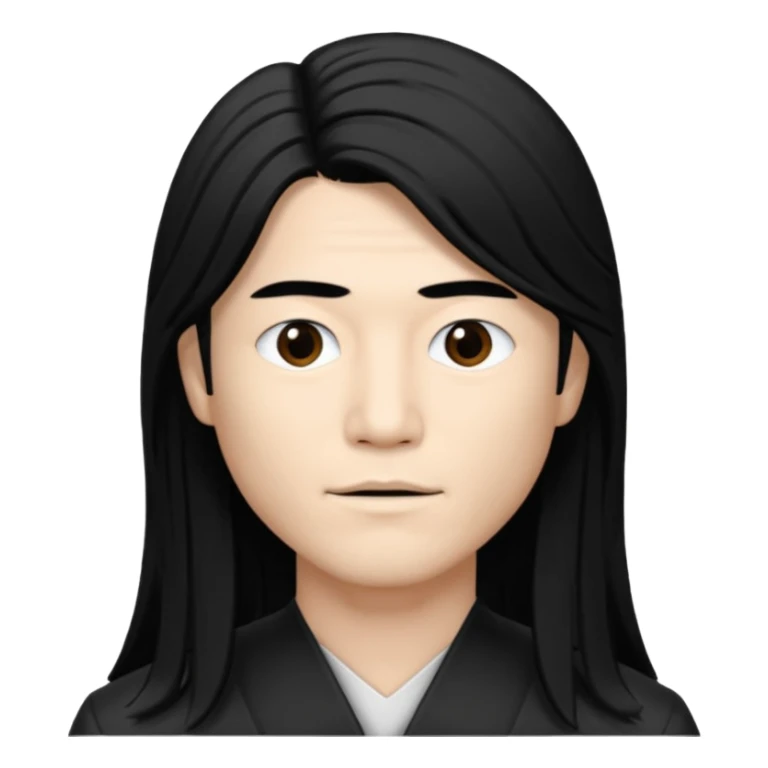 James iha black and white hair long hair sticker