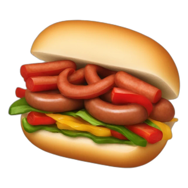 Sausage and peppers sandwich sticker