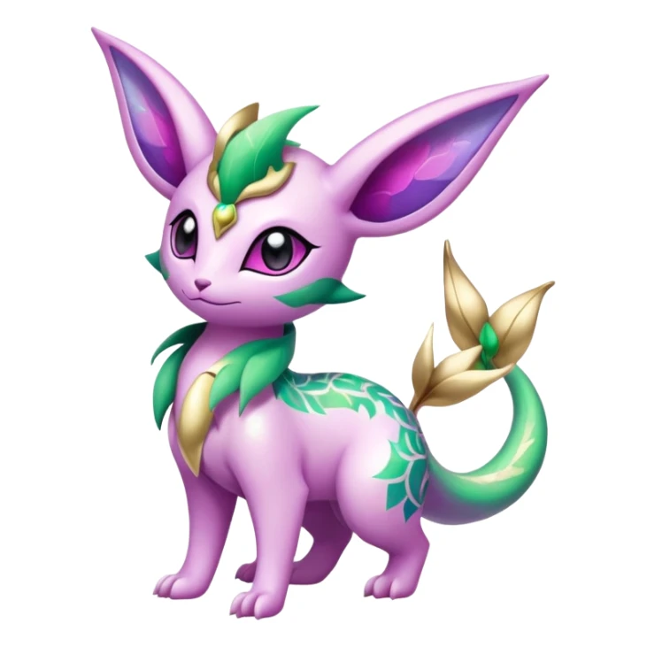 Shiny Exotic Cute Adorable Majestic Ethereal Sparkly Flygon-Espeon-Leafeon-Shaymin-Hybrid-Creature with pattern-markings sticker
