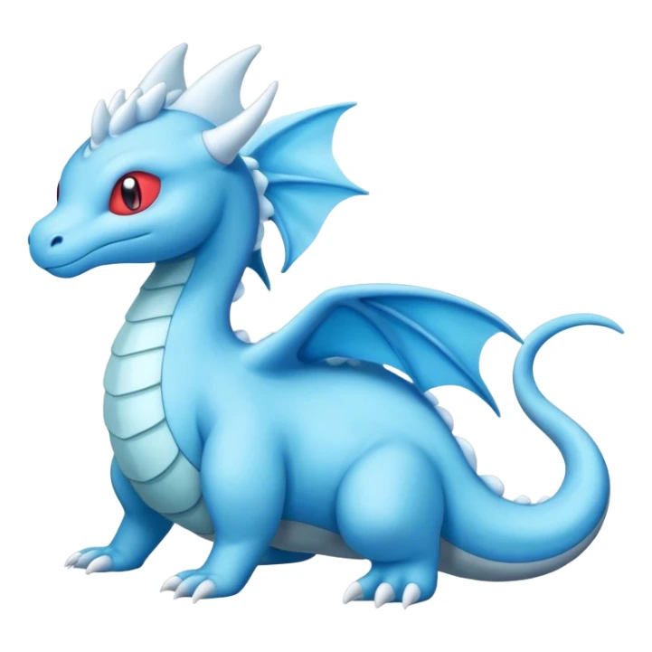 Fluffy celestial salamence-dragonair-hybrid, full body sticker