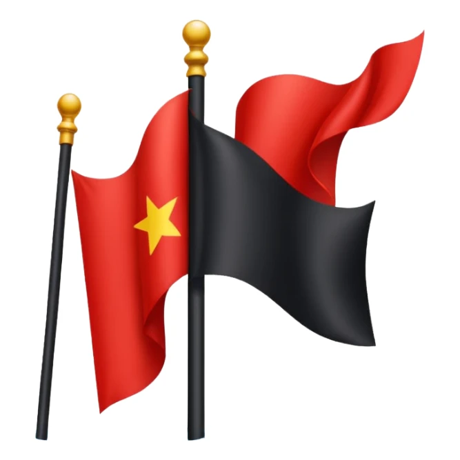 drapeau rouge à gauche et drapeau noir à droite sticker