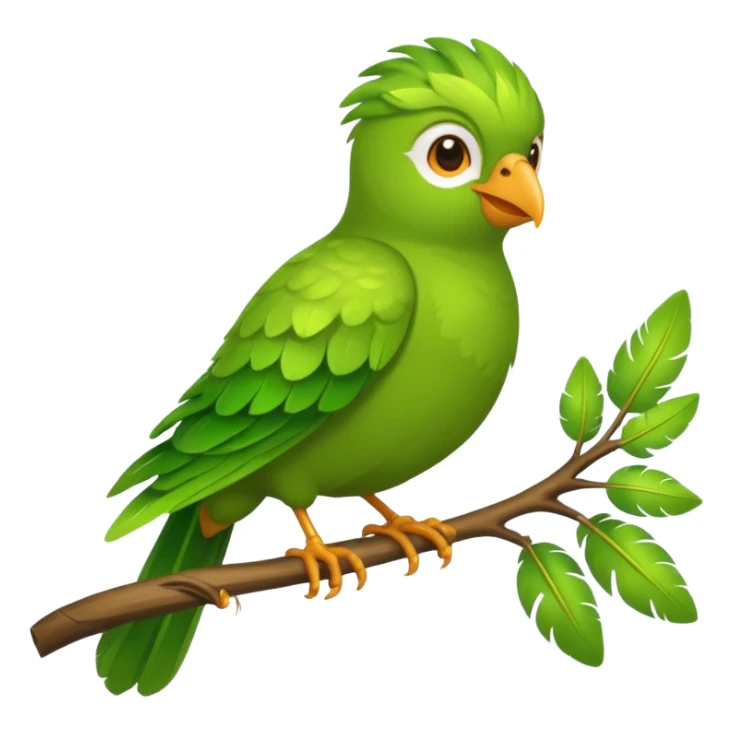 duolingo bird on the branch of tree sticker