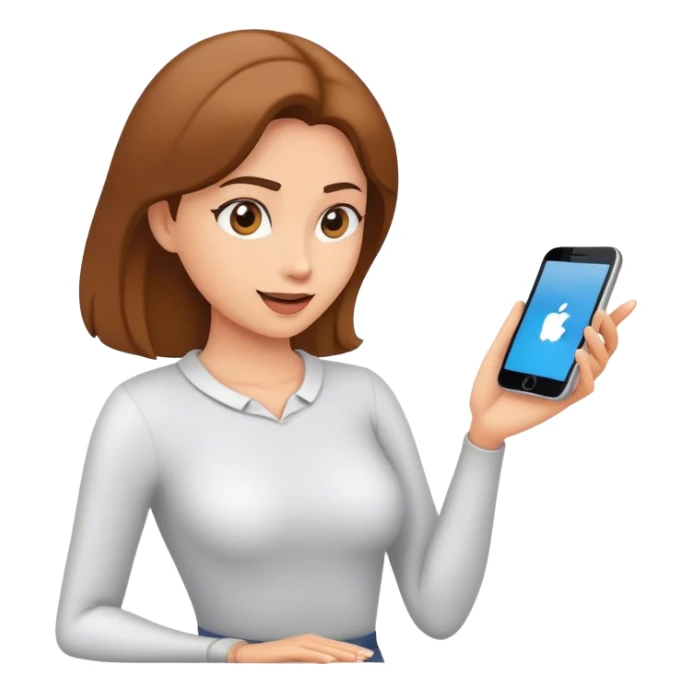 Cartoon woman swiping up on an imaginary screen  sticker