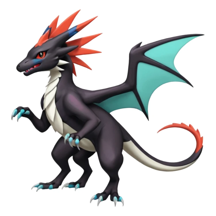 Salandit-Noivern-Mightyena-Silvally-Fakémon-hybrid-creature (full body)  sticker