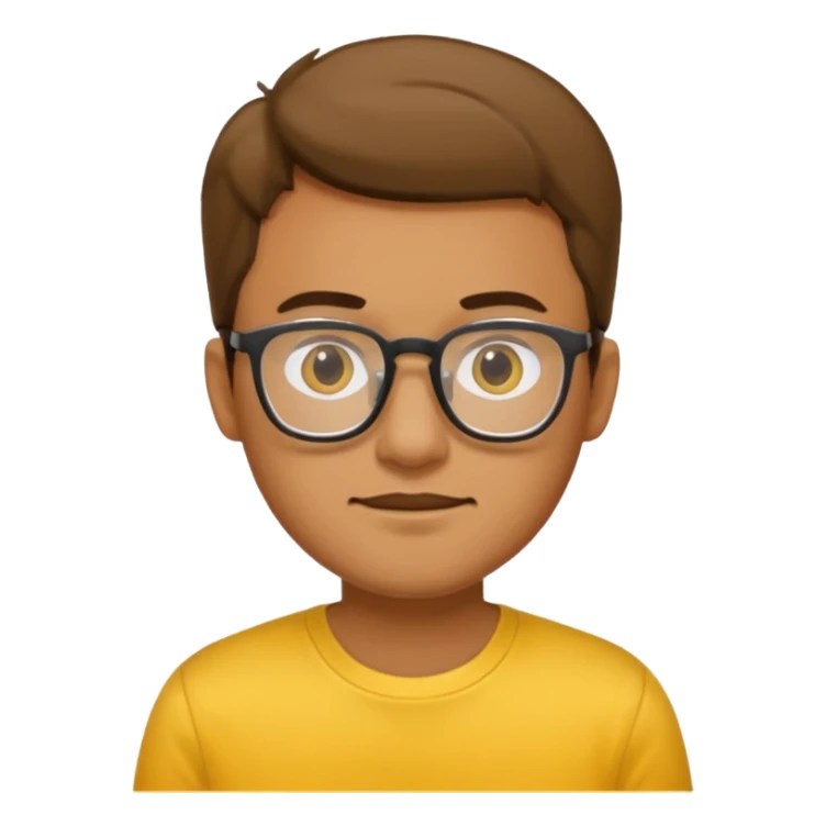 a glasses man with yellow shirt sticker