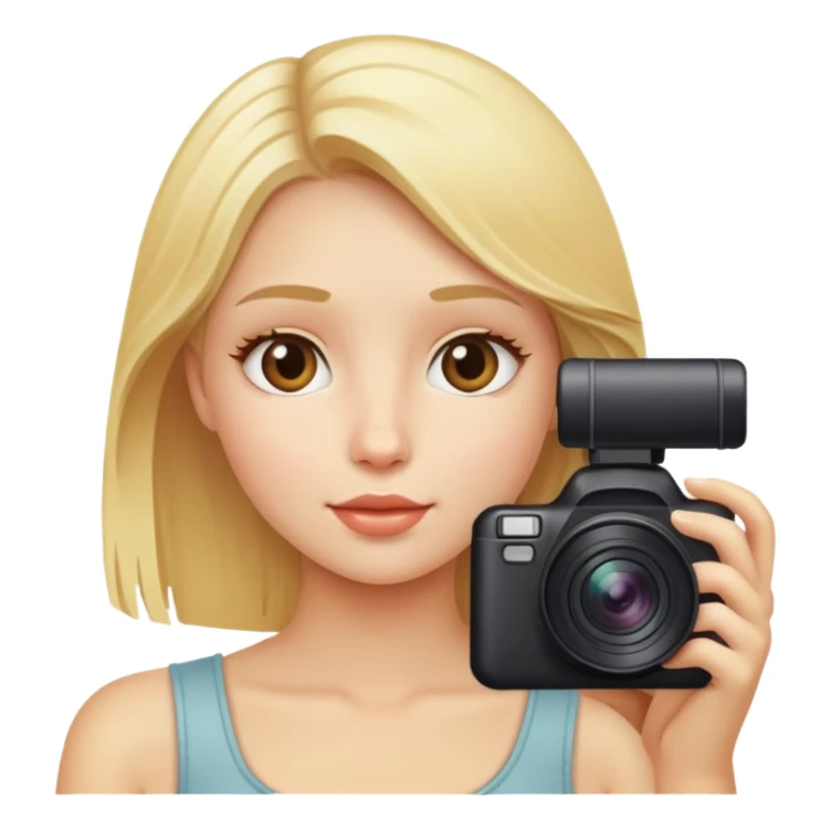 a blond girl is taking a photo sticker
