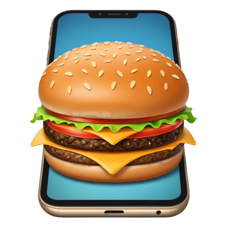 picture of a hamburguer in a phone sticker