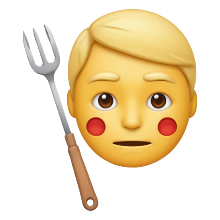 tired emoji face with tongs in one hand  sticker