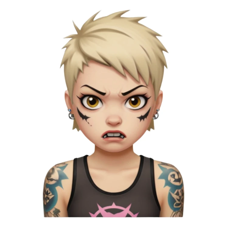 Skater punk girl mugshot sticker