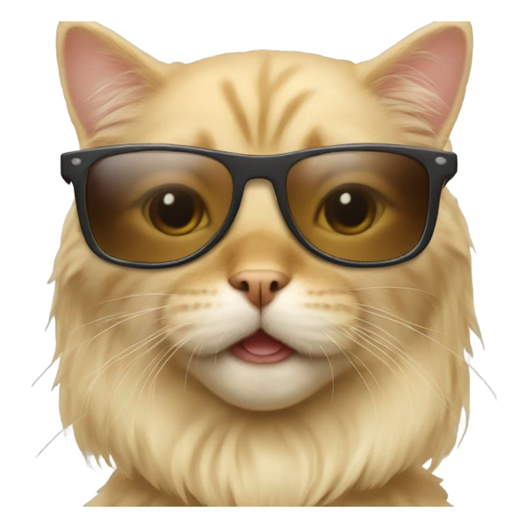 Blonde cat wearing sunglasses riding a dog sticker