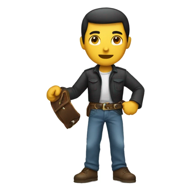 men holding a belt in his hand  sticker