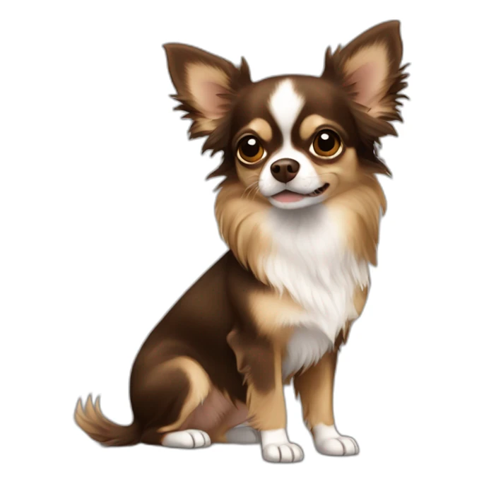 chihuahua longhair dark brown  sticker