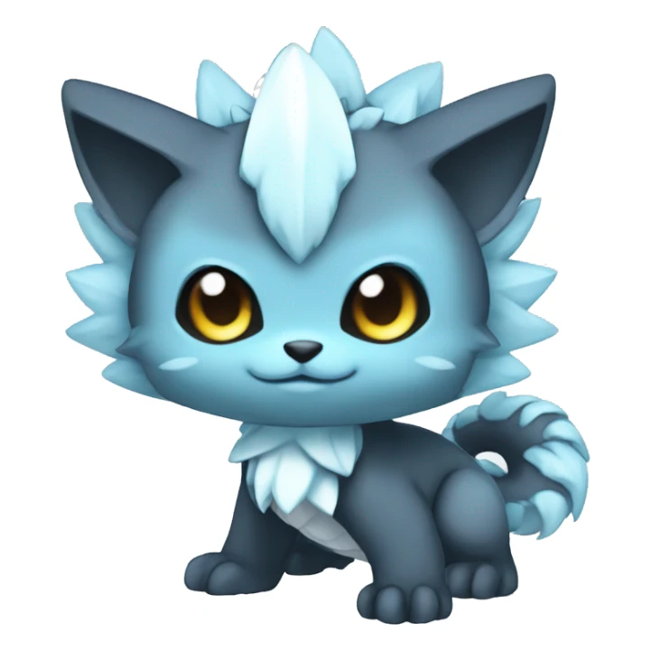 a anthro chibi-style dark-type-ice-type Fakémon-hybrid full body sticker