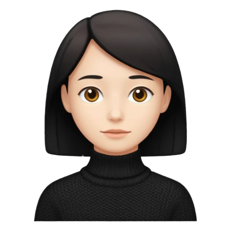 a neck-length black knitwear sticker