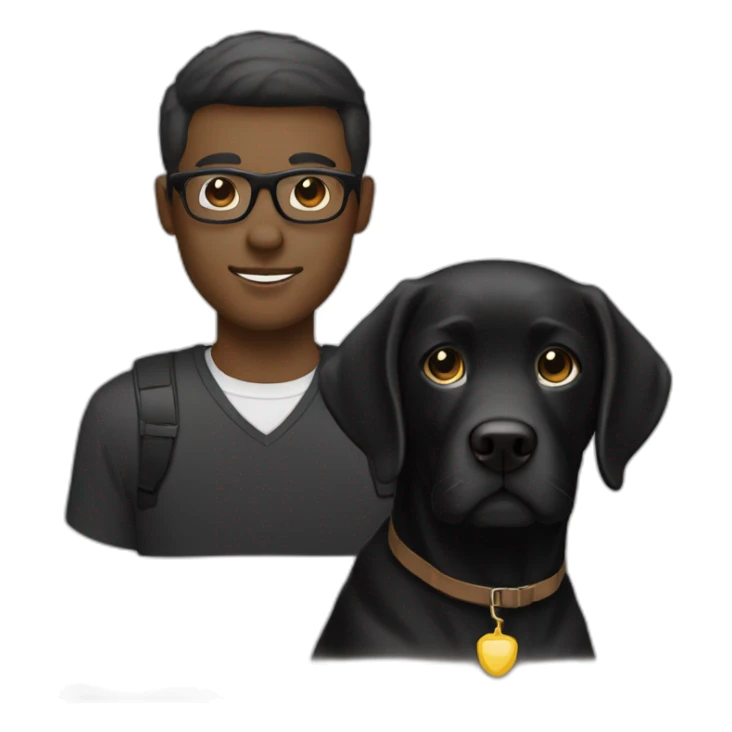 black lab with white man light Brown Hair and glasses sticker