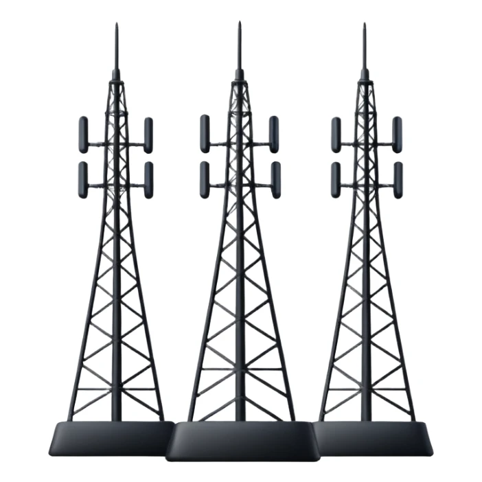 3 TORRES DE ANTENA DE ESTAÇÃO RÁDIO BASE sticker