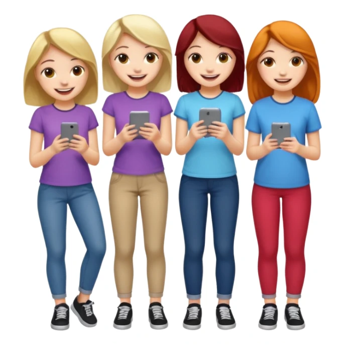 group of cute teenage girls sticker