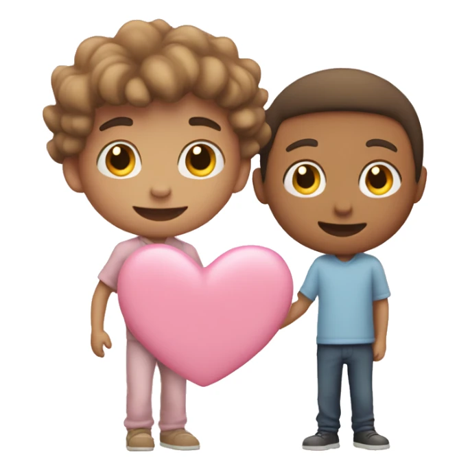 Light pink heart with pink boy sticker