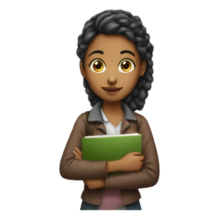 A young woman who is doing her homework  sticker