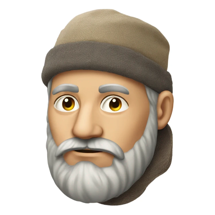 Russian peasant with a beard photorealistic serious sticker