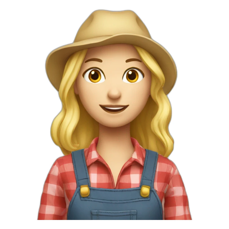 blonde farmer girl cutre sticker