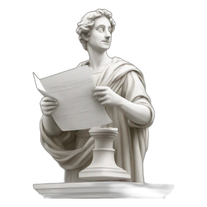 statue holding papers italy sticker