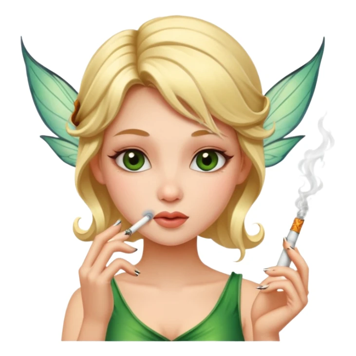 a beautiful fairy smoking a cigarette  sticker